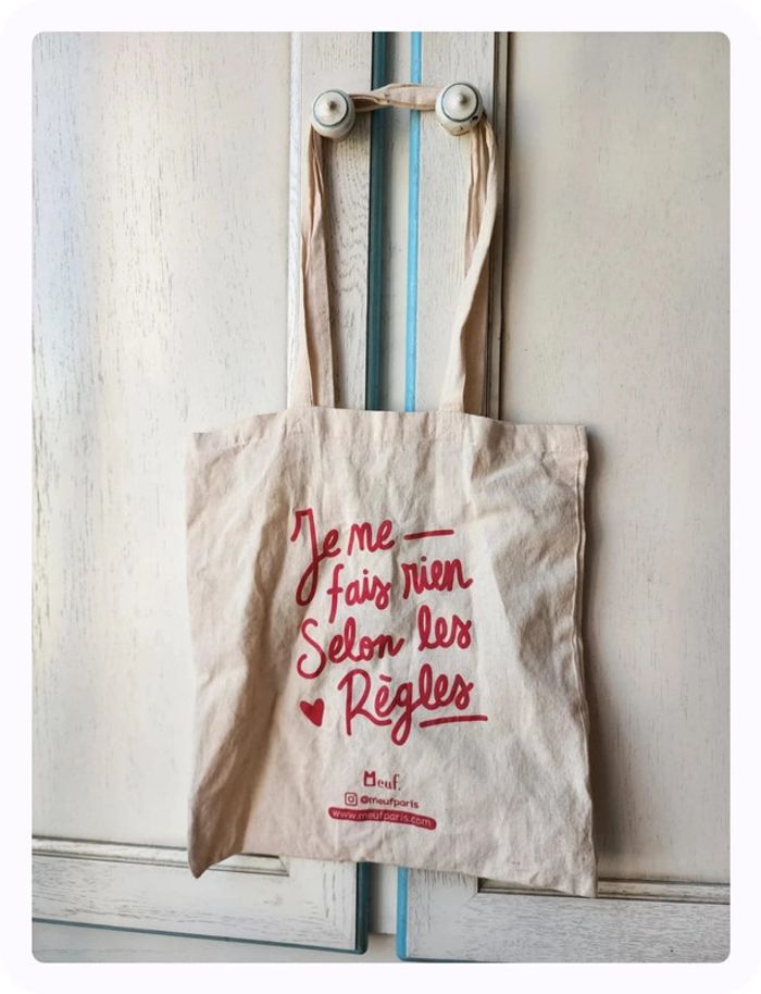 Totebag en tissu féministe Meuf Paris - photo numéro 2