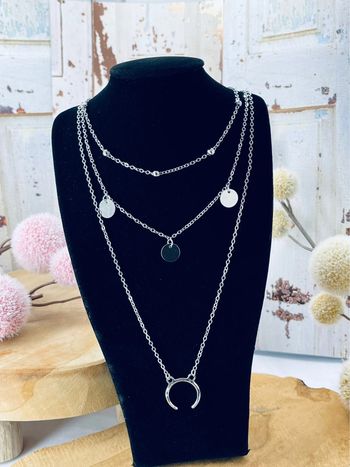 collier multirang en argenté