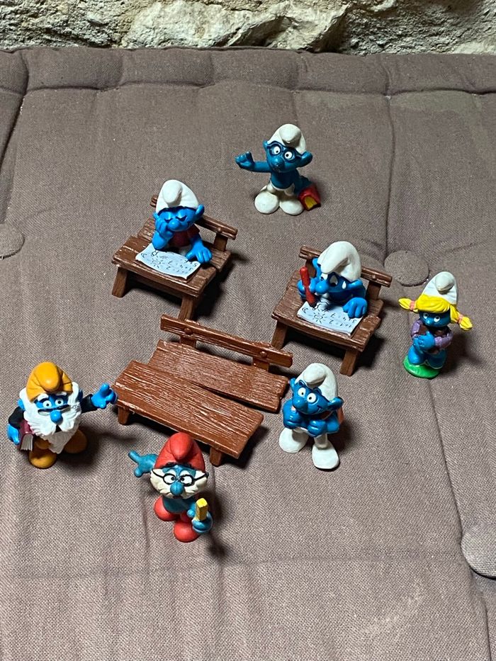 Lot de figurines Schtroumpfs à l'école Schleich - photo numéro 1