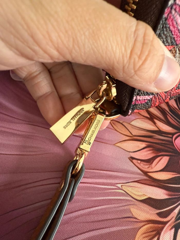 Grand portefeuille Michael Kors collection Jet Set marron/rouge/fushia/doré - photo numéro 8