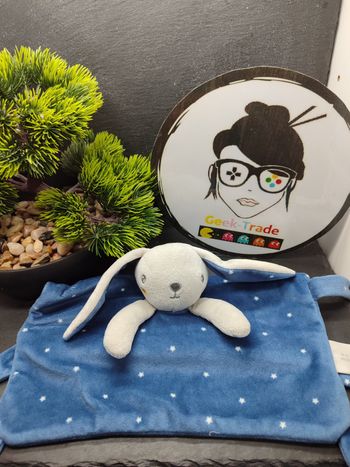 Doudou Lapin Plat Bleu Gris Etoile Blanc simba toys jaune marine DD000198