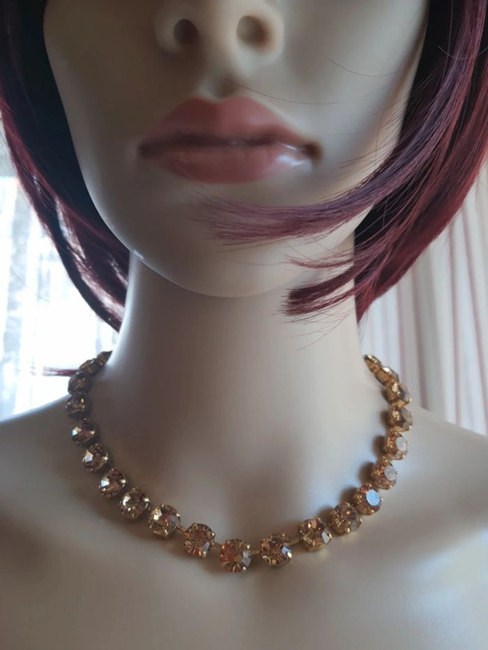 Magnifique Collier cristal Swarovski jaune or - photo numéro 5