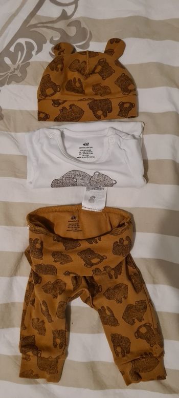 Ensemble bodie legging et bonnet ours 🐻