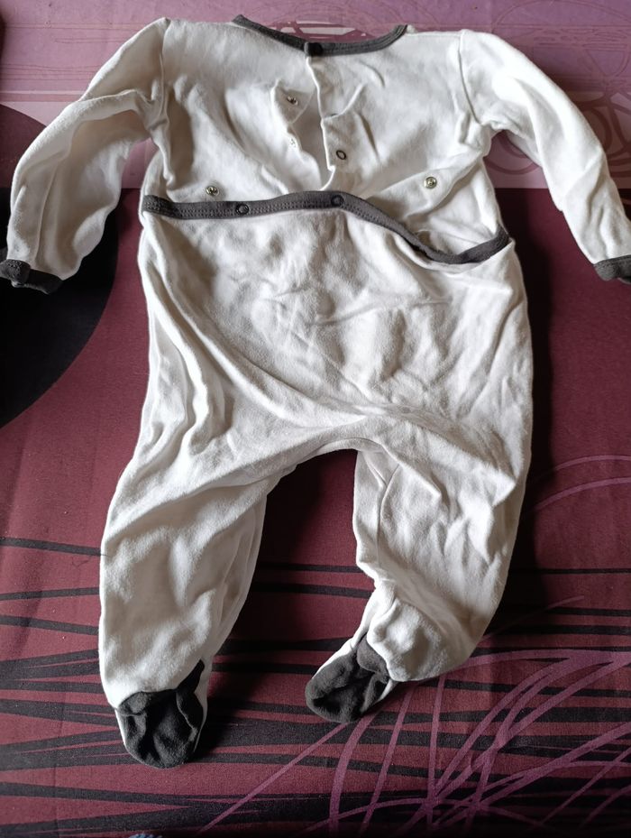 Pyjama blanc avec nounours, In Extenso, 6 mois - photo numéro 3