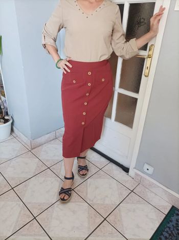 Jupe droite brique