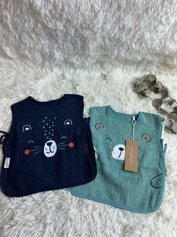 Lot de 2 bavoirs éponge petit béguin 