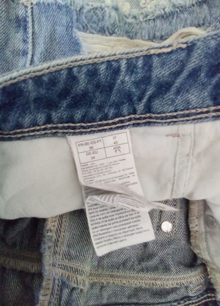 Short jean à dentelles Pimkie taille 36 - photo numéro 7