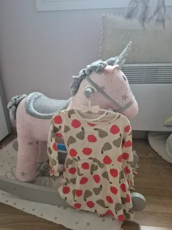 Robe motifs pommes poires 92cm