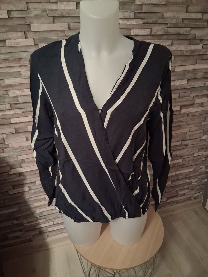 Chemisier cache cœur  noir et blanc