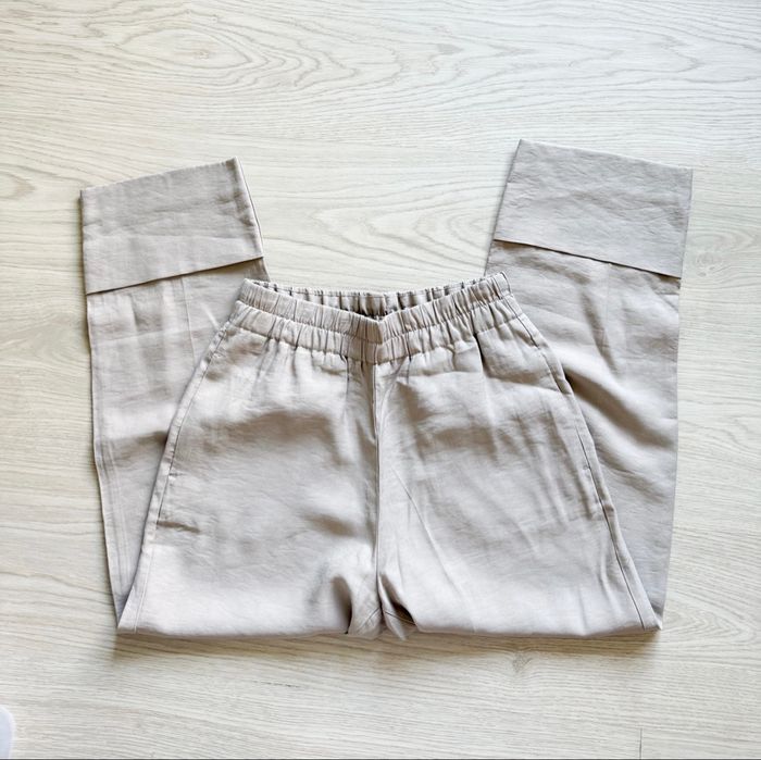 Pantalon court droit beige boutique indépendante taille 36 S - photo numéro 2