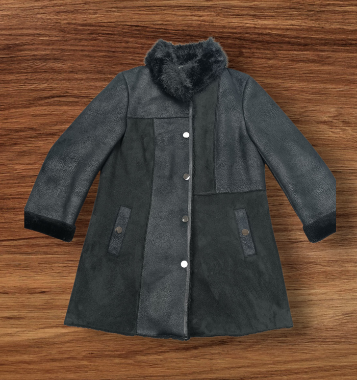 Manteau Christine Laure Noir différentes matières -  Taille unique -  Très bon