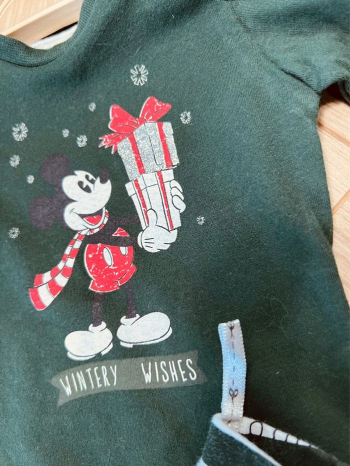 Taille naissance tenue 2 pièces Noël garçon Disney vert * Mickey * 💙 - photo numéro 3