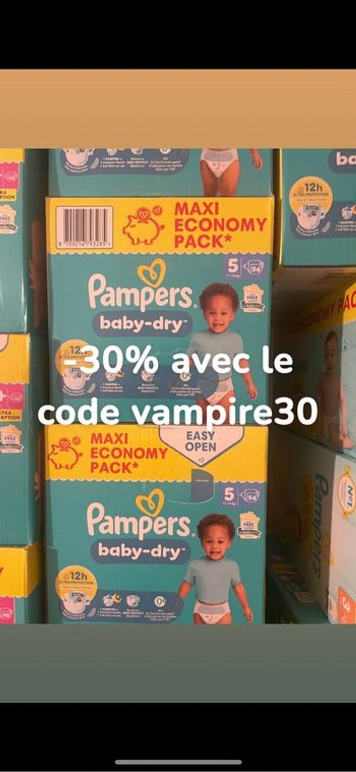 Deux cartons de couches Pampers taille 5