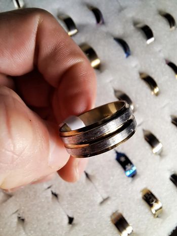 Bague acier inoxydable dorées