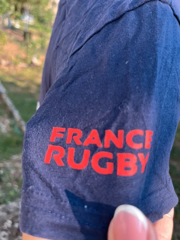 T shirt marine France rugby taille 6 ans - photo numéro 4