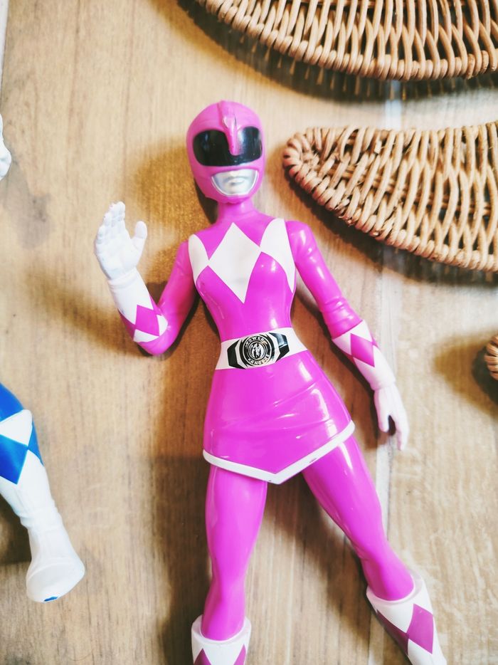 🙅 Power rangers mighty morphin lot figurines du ranger bleu et rose marque Hasbro - photo numéro 4