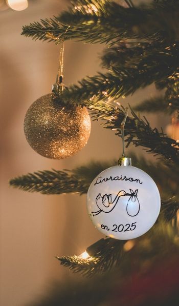 Boule noel annonce naissance