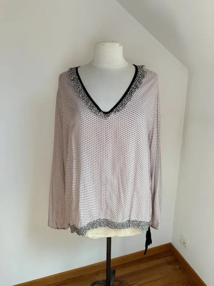 Belle blouse fluide en viscose neuve Miss Captain Trend 🌸 46