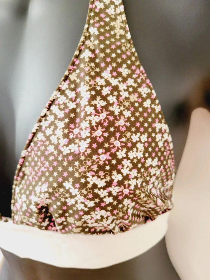 Maillot de bain 2 pièces taille XL 42 Lulu Castagnette fleurs vert rose - photo numéro 6