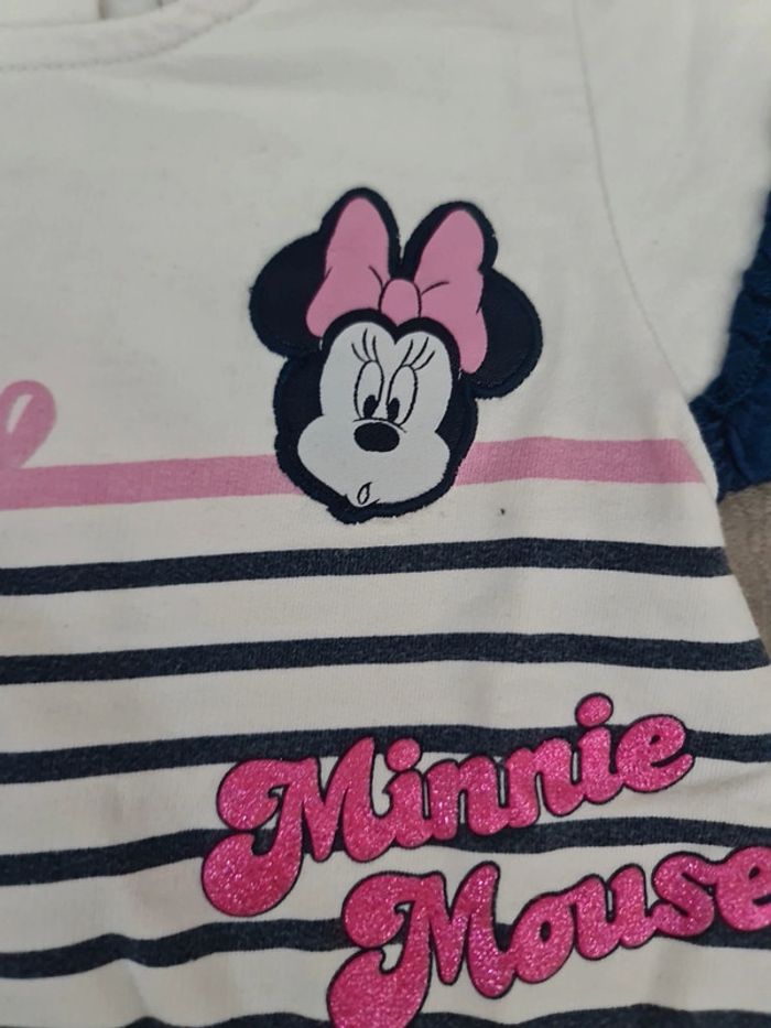 Robe blanche et bleue minnie fermeture zip dos manches courtes - photo numéro 4