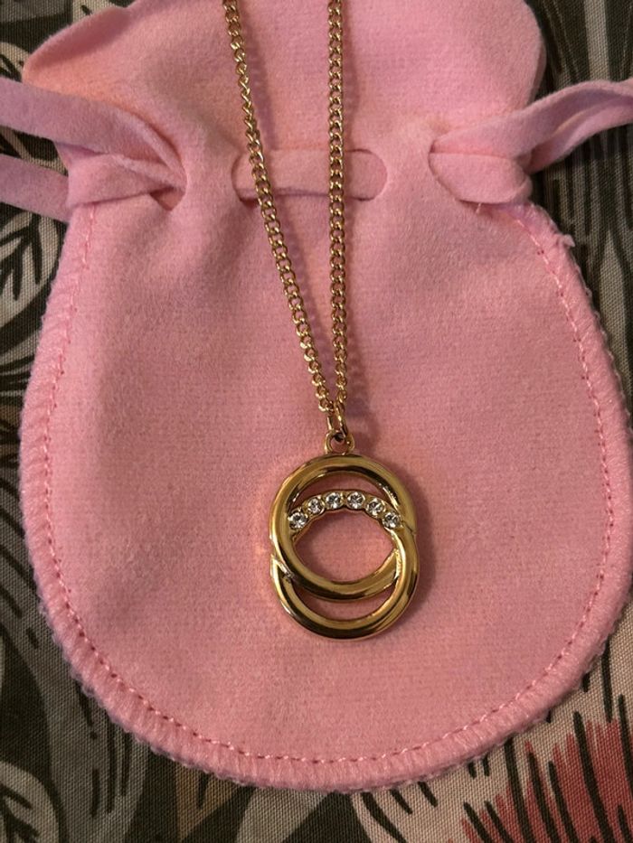 Collier pendentif anneaux en acier inoxydable - photo numéro 3