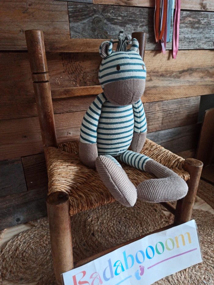 peluche zèbre bleu blanc oxybul tbe - photo numéro 3