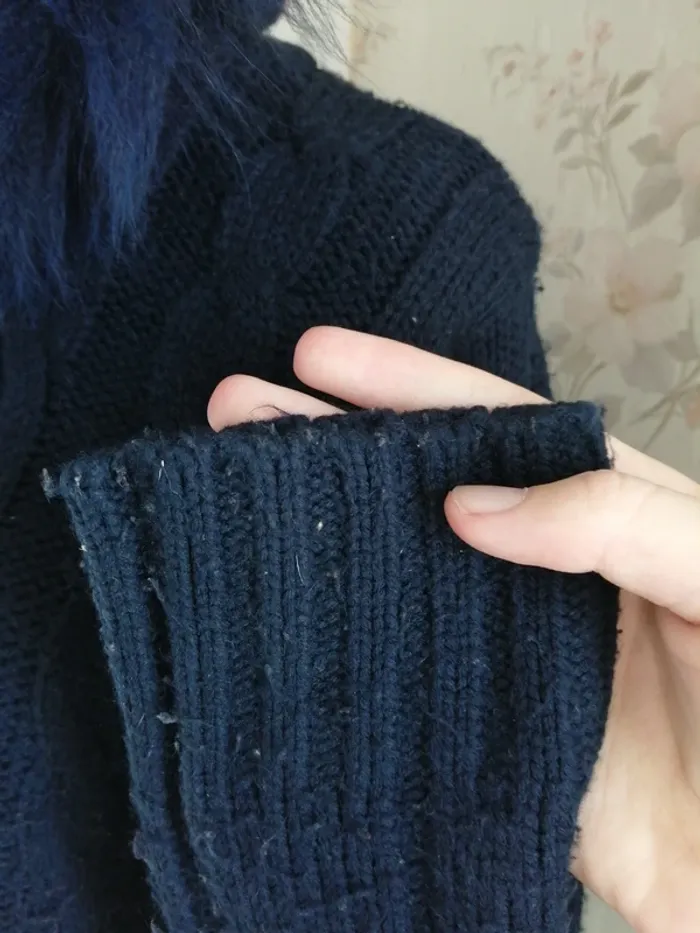 Veste à capuche bleu marine tressée et fourrée / M S fashion / (TU) - photo numéro 6