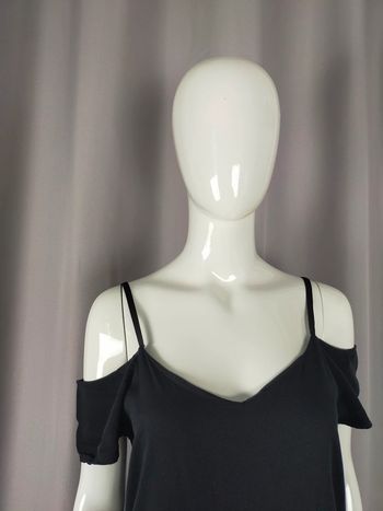 Robe longue noire à bretelles – Made in Italy – Taille 36