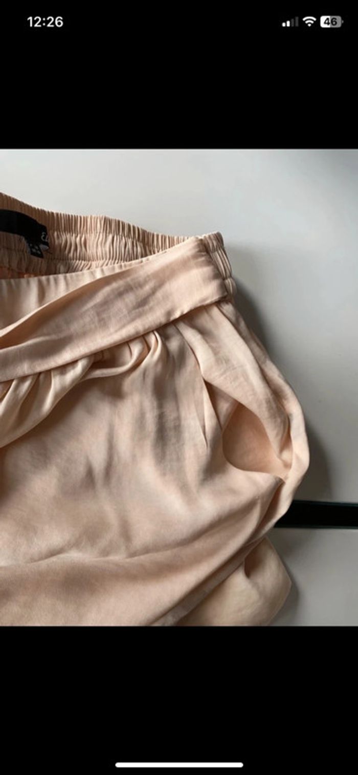 Jupe short abricot ceinture à nouer - photo numéro 6