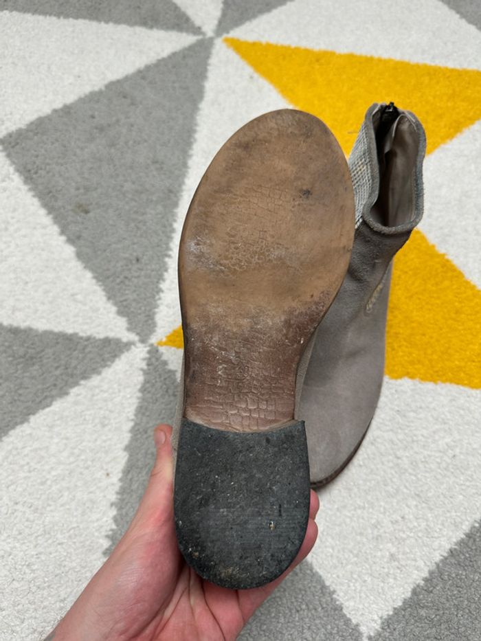 Bottines en cuir Ivoire Taille 40 - photo numéro 4