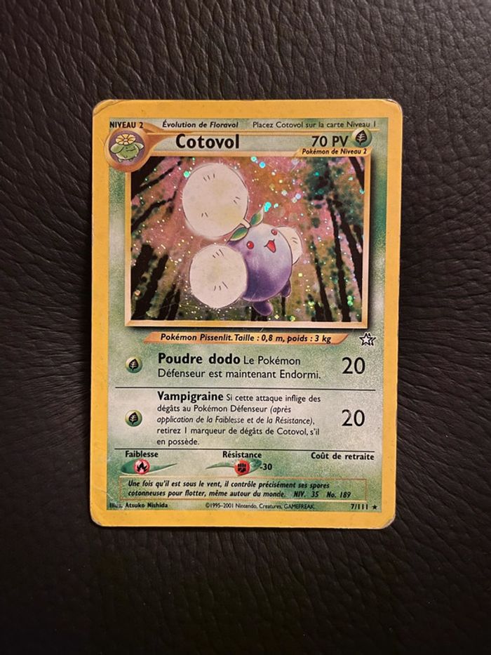 Carte Pokémon Cotovol holographique Neo Genesis 7/111
