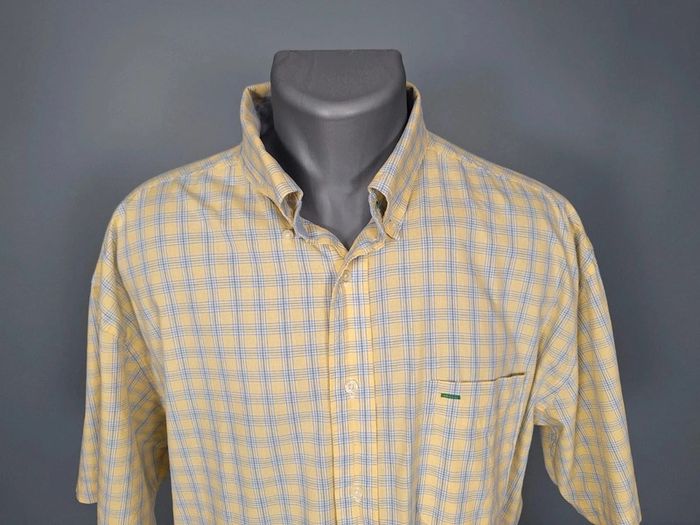 Chemise tommy hilfiger vintage homme jaune a carreaux - taille XL / brodé (499) - photo numéro 2