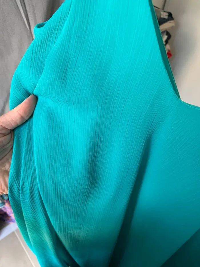 Robe longueur midi vert d'eau Mango taille S - photo numéro 12