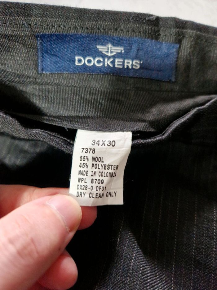 Pantalon à Pinces Dockers Noir Coupe Droite Taille W34-L30 Homme - photo numéro 5