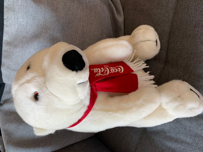 Peluche ours blanc e gator viva cola