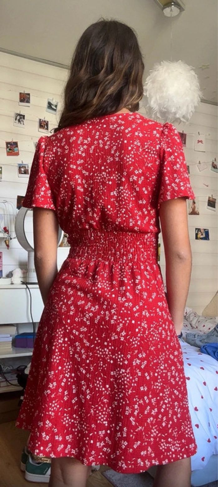Robe courte Cache Cache - Fleurie rouge - Taille XS - photo numéro 8