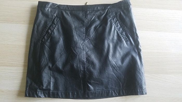Jupe simili cuir noir Etam T40
