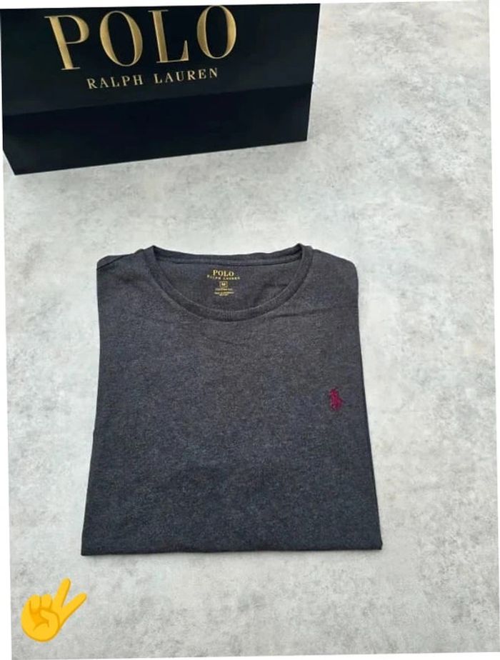 T-shirt Ralph Lauren M coupe col rond bleu Homme Men tee18b