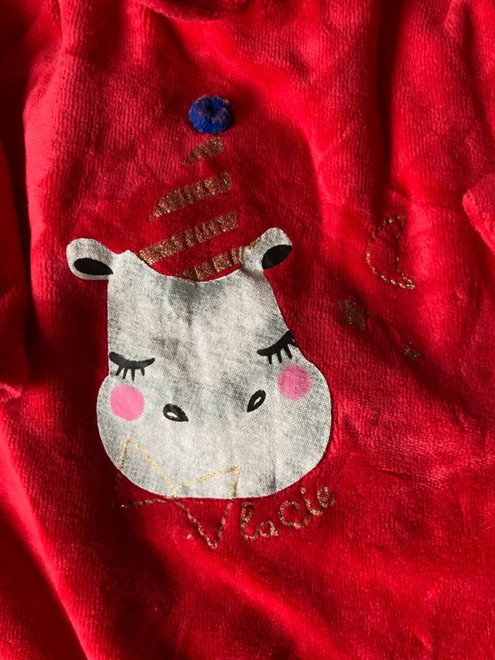 Pyjama velours rouge - 1 mois - photo numéro 3