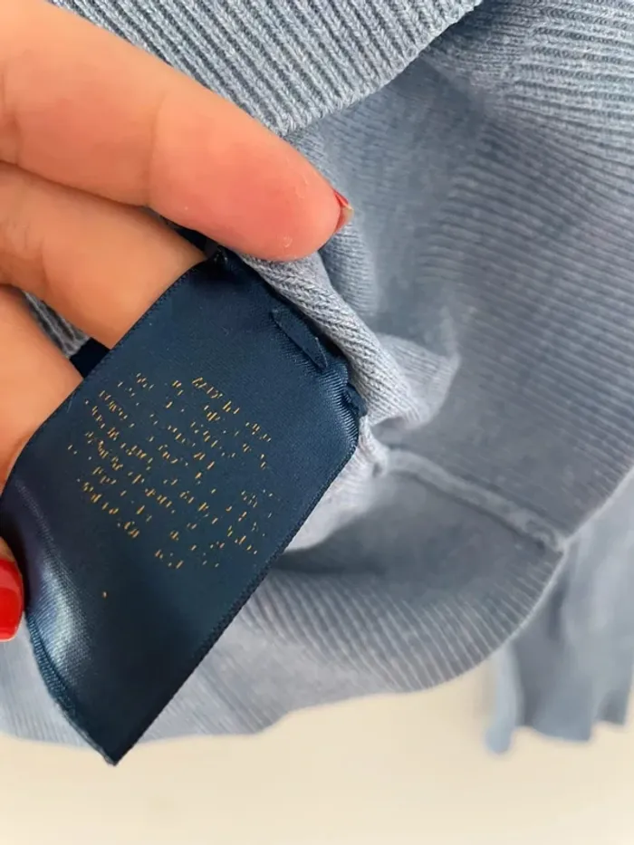 Pull homme polo Ralph Lauren bleu gris taille XS - photo numéro 4