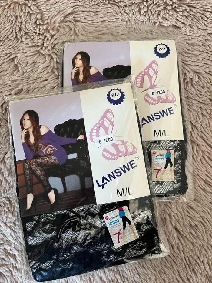 Collant legging dentelle noir Style coréen Lanswe Taille M / L