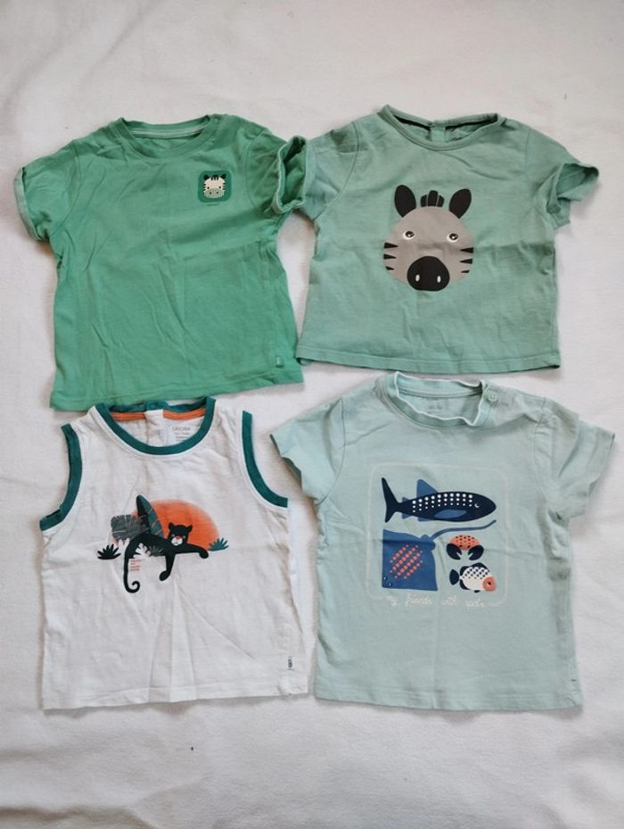 Lot t-shirts Obaïbi manches courtes garçon 12 mois