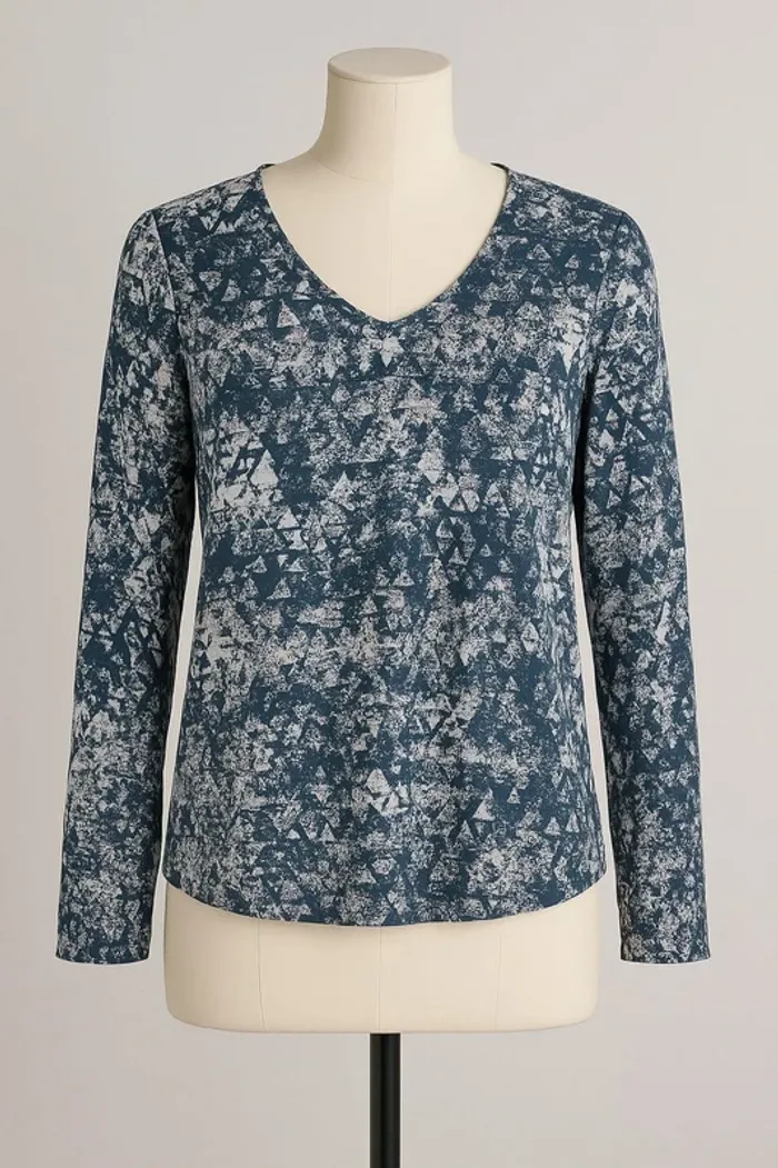 Tunique bleu jeans blanc rose Q/S Taille 32 - photo numéro 2