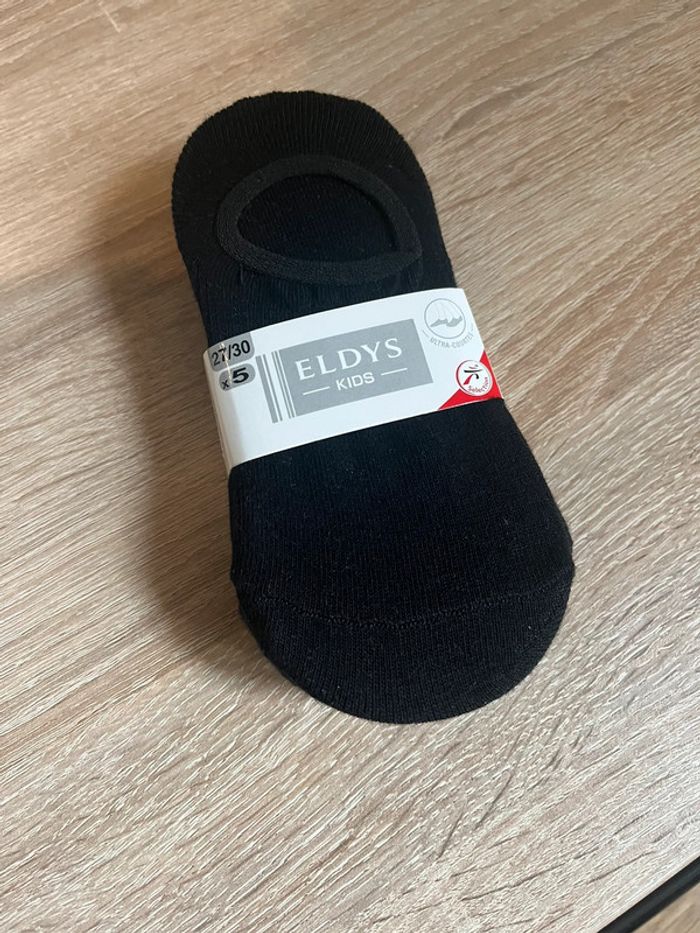 Lot 5 paires de Socquettes (mixte) invisibles noires  taille 27-30 neuves