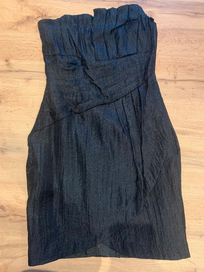 Robe bustier noir pailletée H&M taille 36 - photo numéro 2