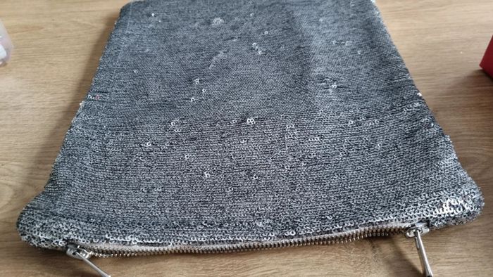 Pochette MAJE grise avec sequins sympa 28 cm Hauteur - photo numéro 10
