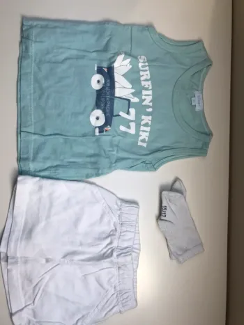 Ensemble plage short avec débardeur 9 mois