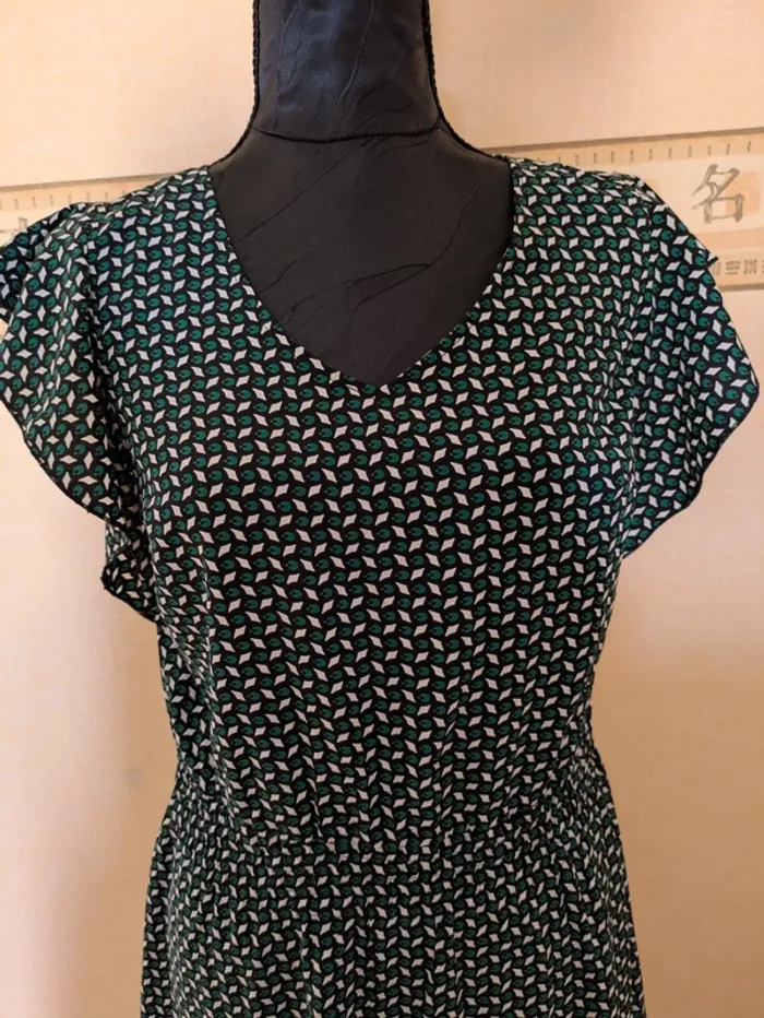 Robe été fluide verte très bon état cache cache S 36