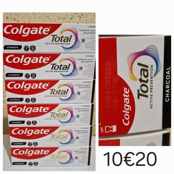 Lot de 6 dentifrice colgate total charbon 