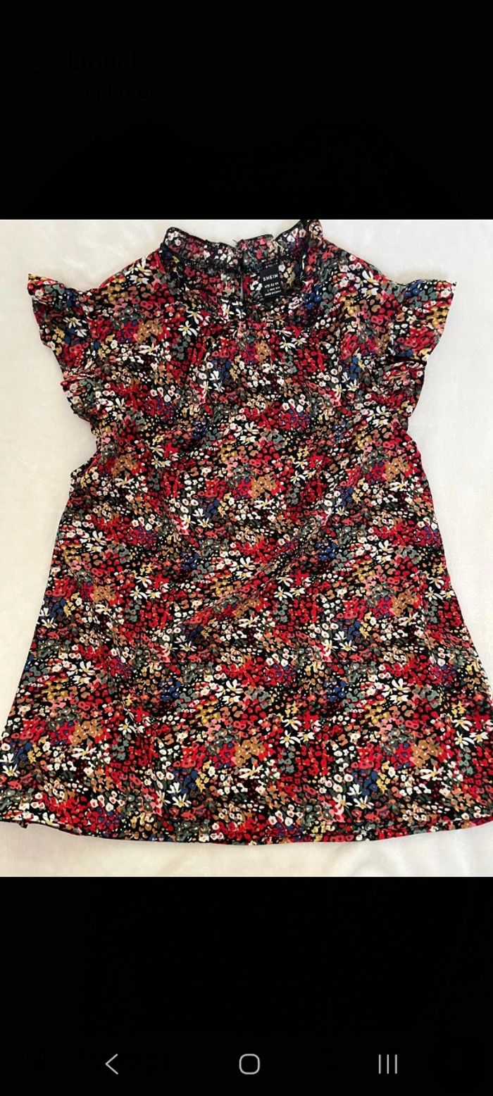 Blouse manche courte fleuri - photo numéro 2